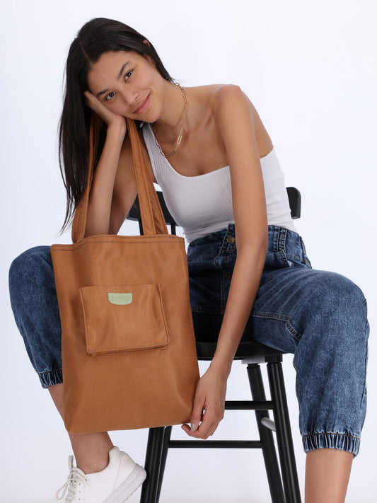 XENE Unisex Basic Camel Tote Bag