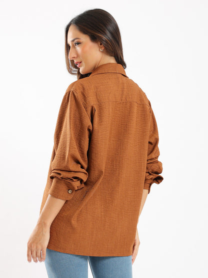 Flowy Shirt - Regular Fit - Long Sleeves