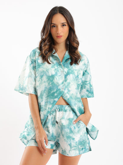 Beach Shirt - Tie-Dye Green