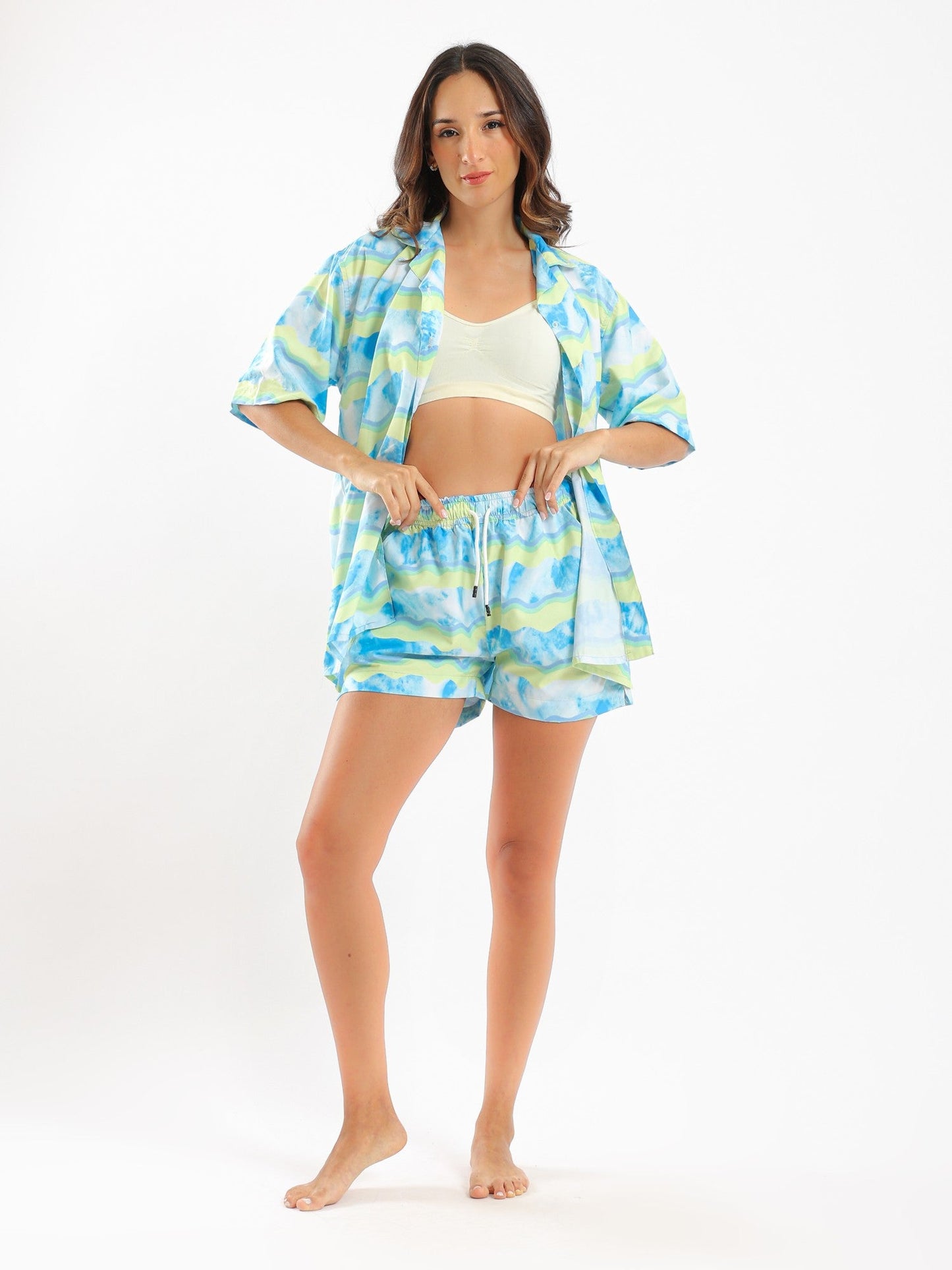 Beach Set - 2-Piece - Tie-Dye with Stripes