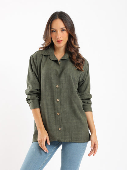 Flowy Shirt - Regular Fit - Long Sleeves