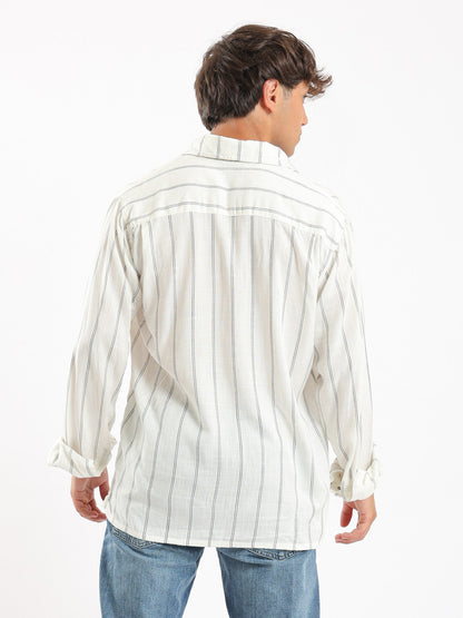 Flowy Shirt - Striped - Long Sleeves