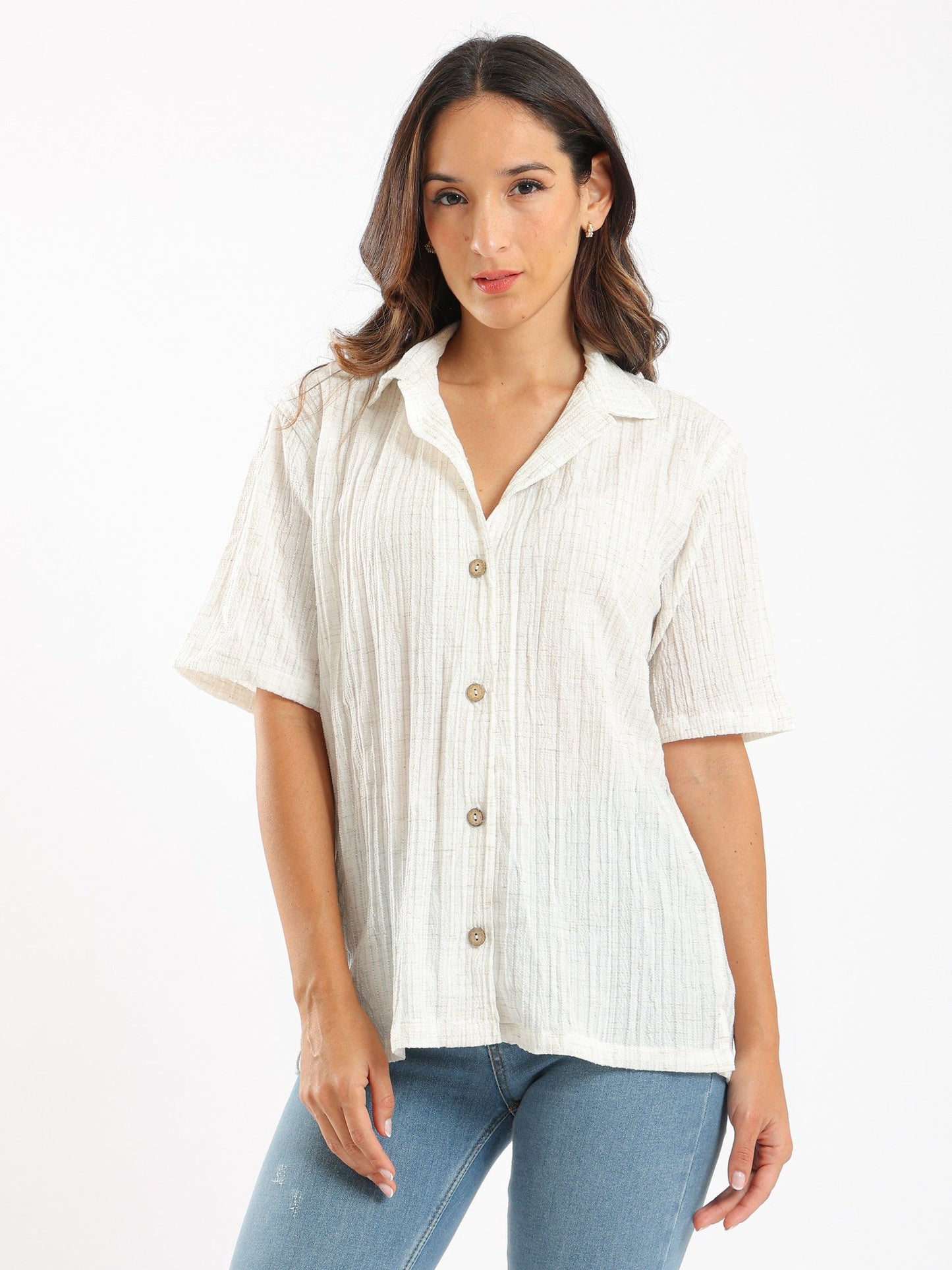 Unisex Shirt - Regular Fit - Linen Elasticated Material