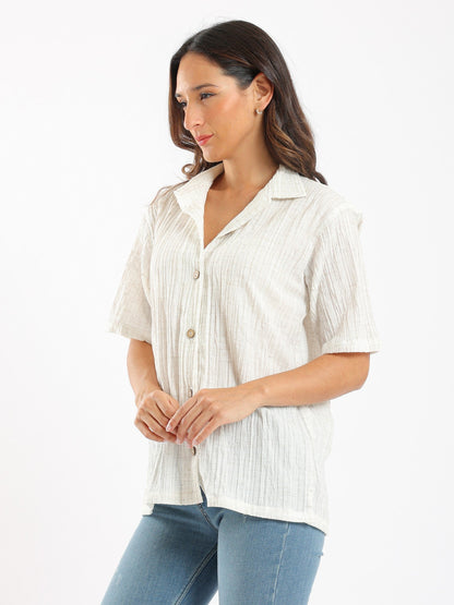 Unisex Shirt - Regular Fit - Linen Elasticated Material